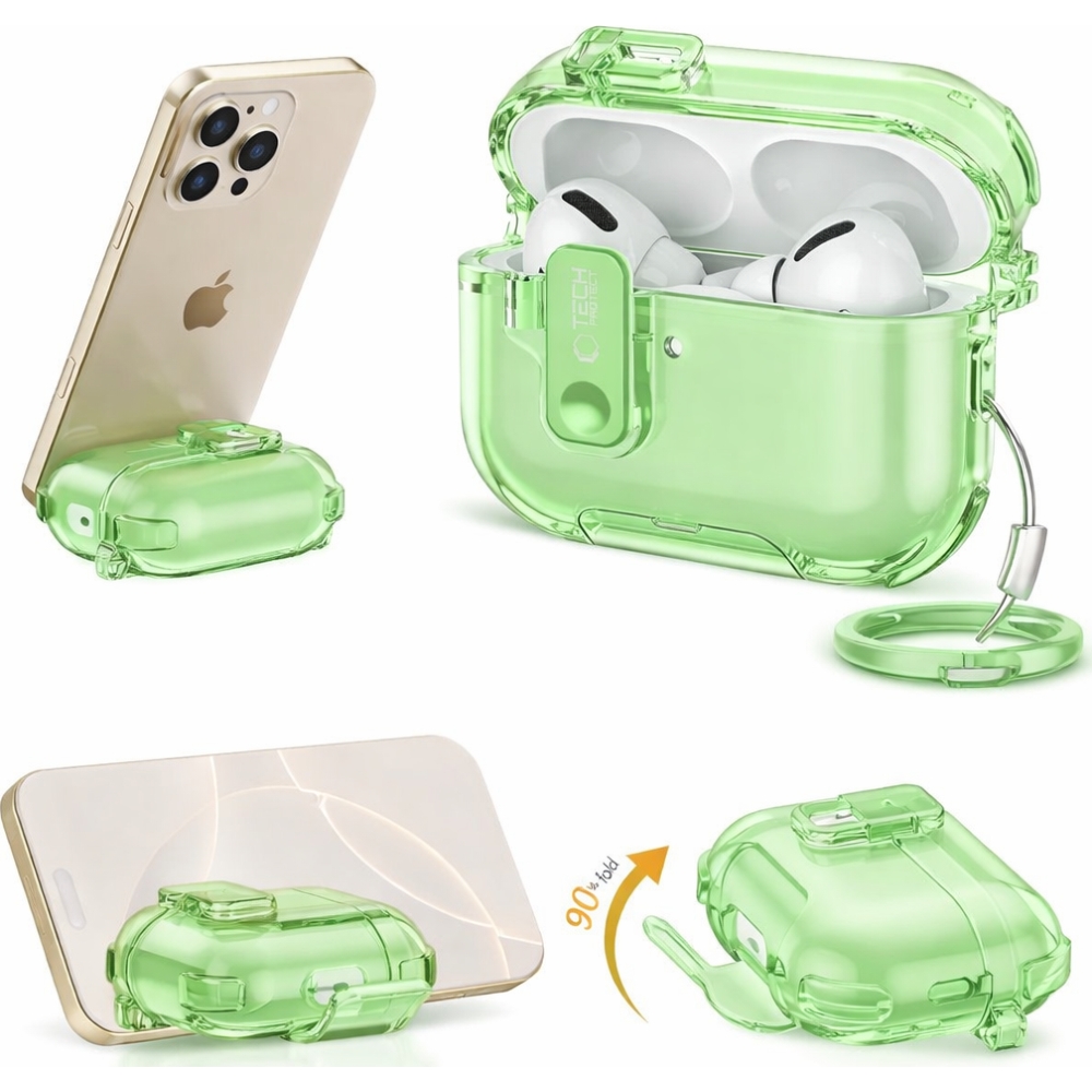Tech-Protect Bounce Pro do Apple Airpods Pro 3 w kolorze zielono transparentnym